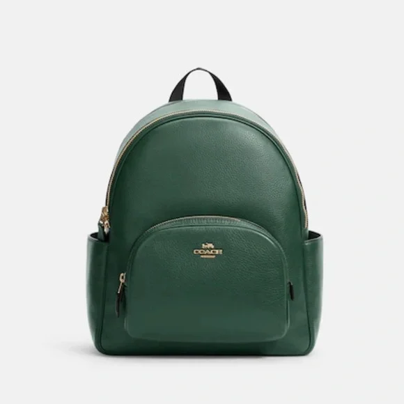 Coach Pebbled Leather Backpack in Forest Green with Gold Hardware Coach | Bags | Coach Forest Green Leather Backpack With Gold  main image 2